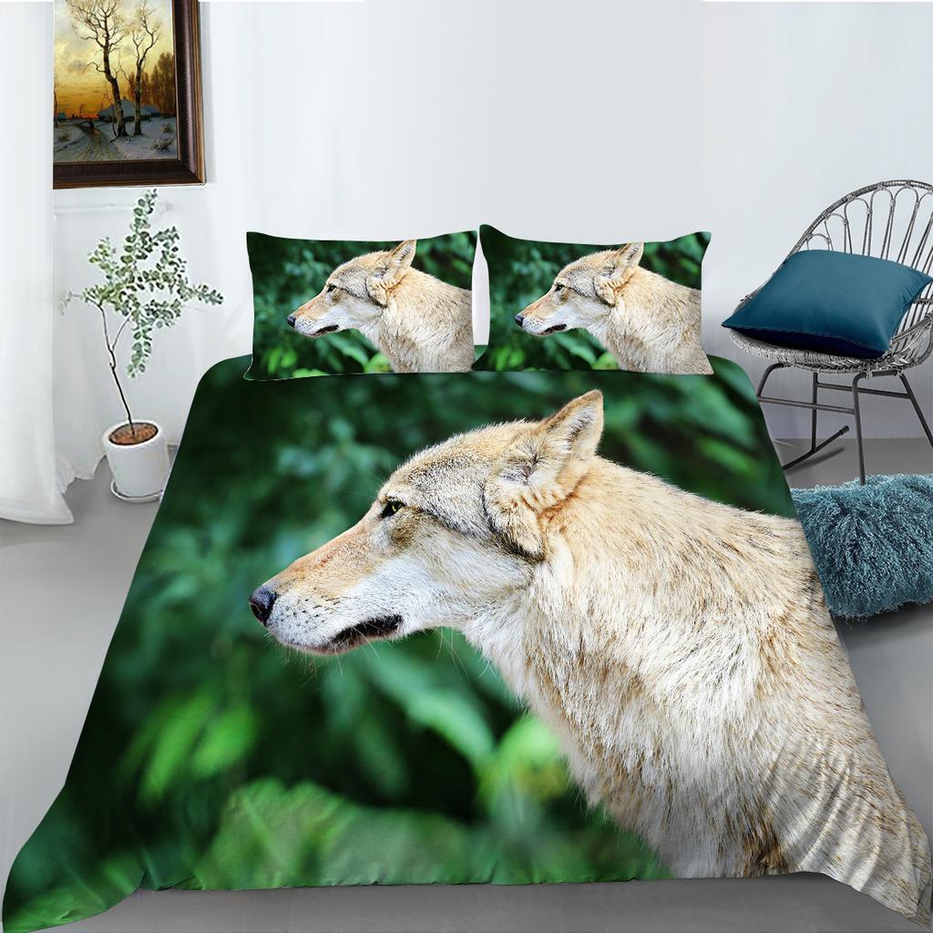 Wolf Series Polyester Bedding Two- And Three-Piece Sets Can Be Digitally Printed