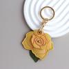 3D Rose Rose Flower Bag Keychain PU Leather Flower Backpack Pendant Bag Hanging Ornament  Women