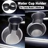 For Tesla Model 3 Y 2Pc Drink Holder Adapter Center Console Water Cup Holder Limiter ABS Anti-bump Anti-sprinkling Car Accessory