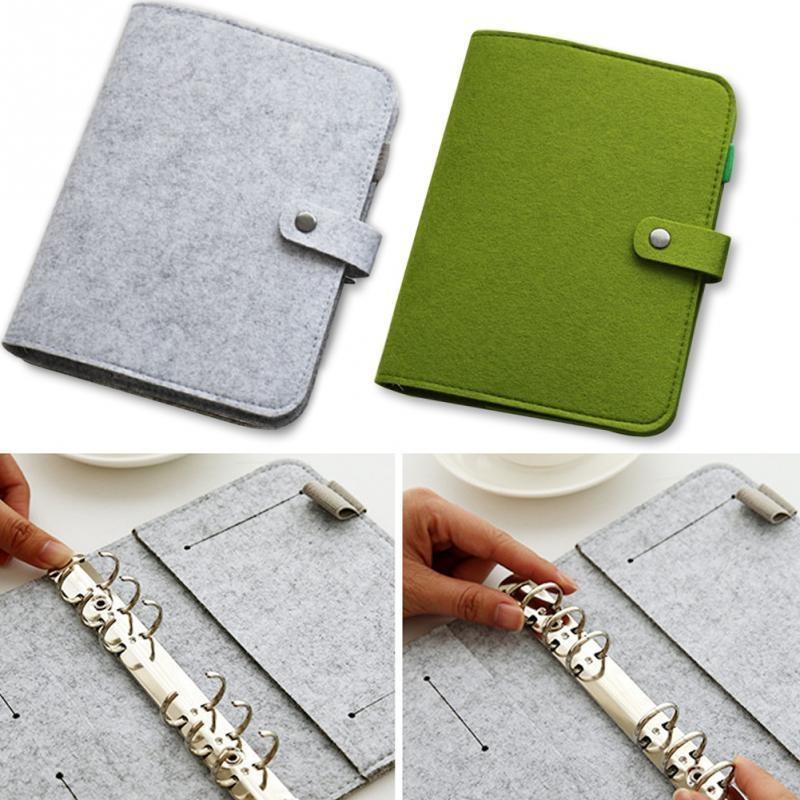 A5 A6 Спиральный журнал путешествий Обложка для ноутбука Фетровый 6 отверстий Винтажный дневник DIY Органайзер-планировщик Школа O