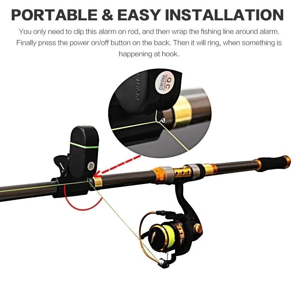 Sound Bell Alert Fish Bite Alert LED Light Indicator Fishing Rod Buzzer Fishing Indicator  Night