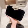 Luxury Diamond Crown Evening Bags Vintage Velvet Clutch Bags Lady Shiny Party Handbag Fashion Dinner Small Square Shoulder Bags