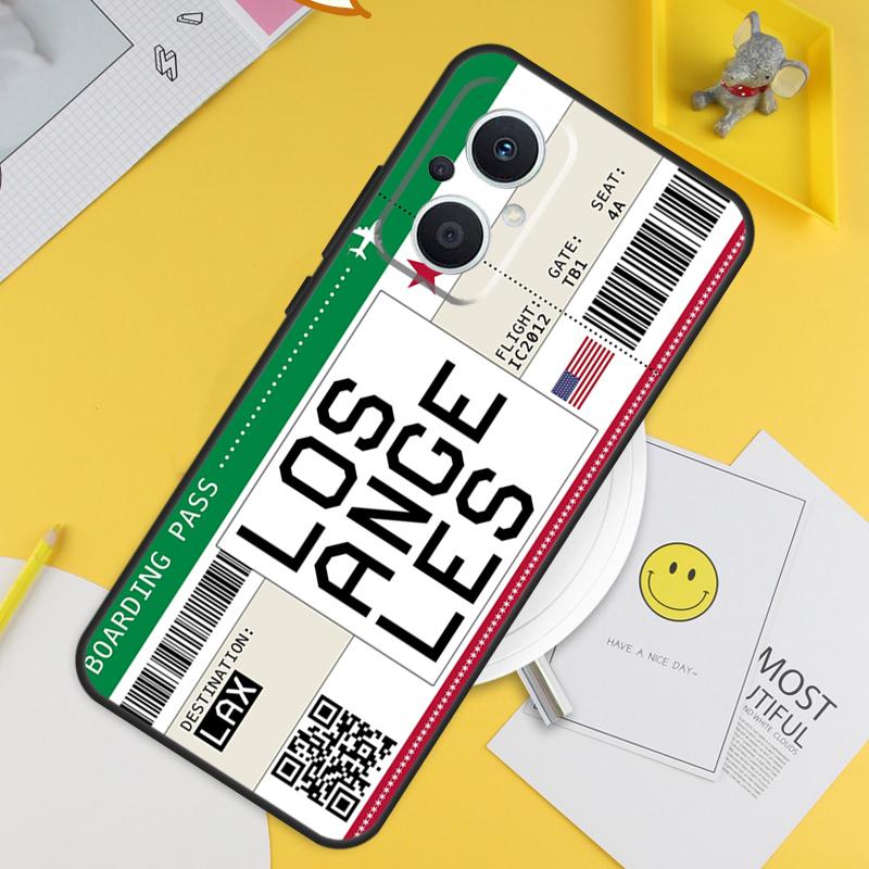 Boarding Pass Ticket For OPPO Reno 8T 11F 12F 13F 14F 7 8 Lite 10 11 12 13 14 Pro OPPO Find X9 X8 X5 X6 Pro Case