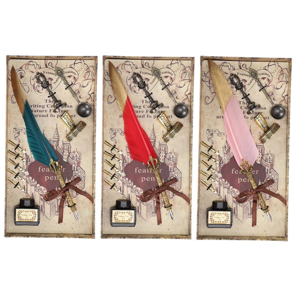  Набор ручек с золотым покрытием, винтажный инструмент для письма, ретро-каллиграфия, подарок