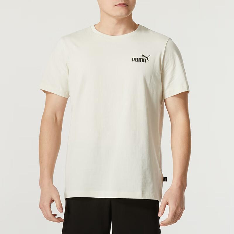 PUMA T Shirts Men's Light Khaki Crew Neck Moderate Straight Fit 670932-88