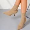 Мода Осень 2025 Новые Женские Носки Ботильоны Эластичная Ткань Женские Ботильоны До Щиколотки Острый Носок Высокий Каблук Слипоны Сексуальные Носки На Каблуке Ботильоны Челси