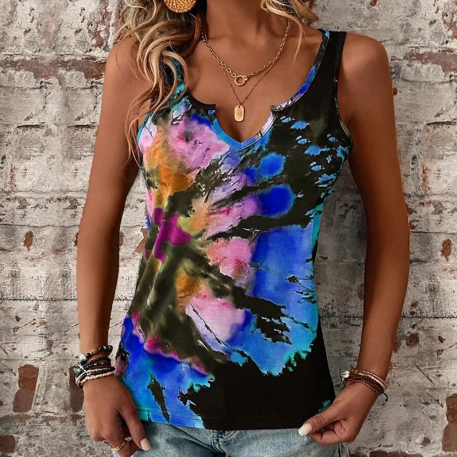 DAFIFY Женская мода лето весна повседневные блузки и рубашки без рукавов с v-образным вырезом