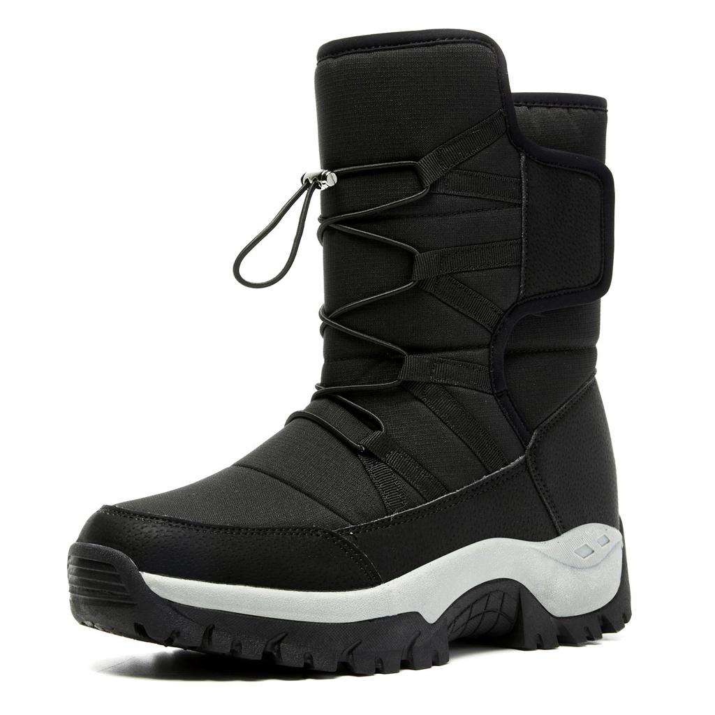 Thick Snow Boots for Men and Women Velcro Warm Cotton Boots Winter Waterproof Couple Large Cotton Shoes Winter Shoes