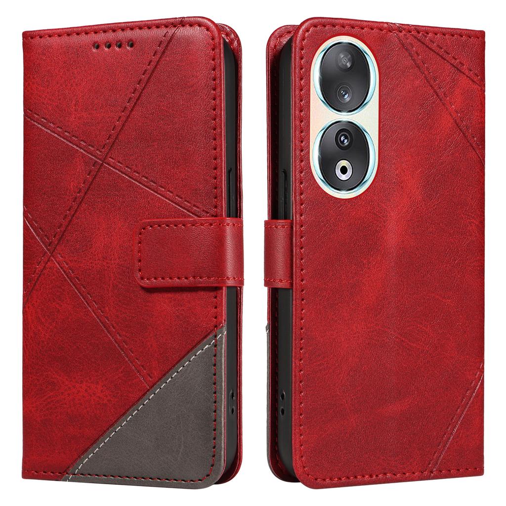 Для Honor 90 Чехол Кошелек Геометрическая Линия Кожаный Чехол для Телефона Книжка Складная Подставка