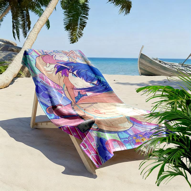 Kiritani Haruka 2D Flat Print Beach Towel, Large Soft Quick Dry Towel for Beach Camping SwimmingDSTJ0925377