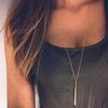 Alloy Long Vertical Bar Pendant Chain Y Necklace Women Party Jewelry