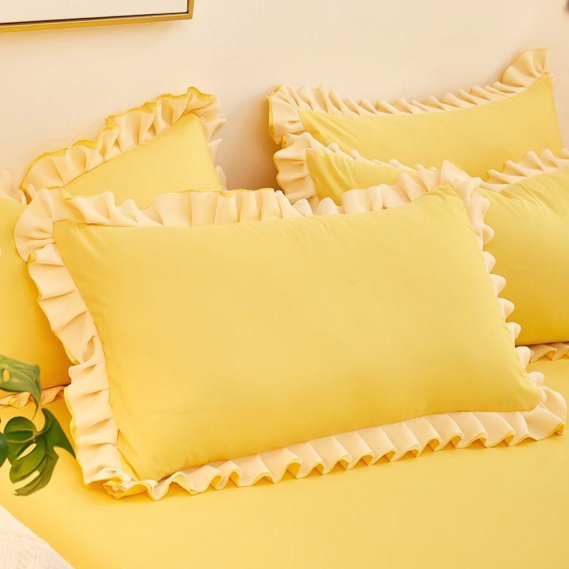 Pillowcase Pillowcase Pair 48 * 74cm Household Machine Washable Korean Lace Pillow Core Cover