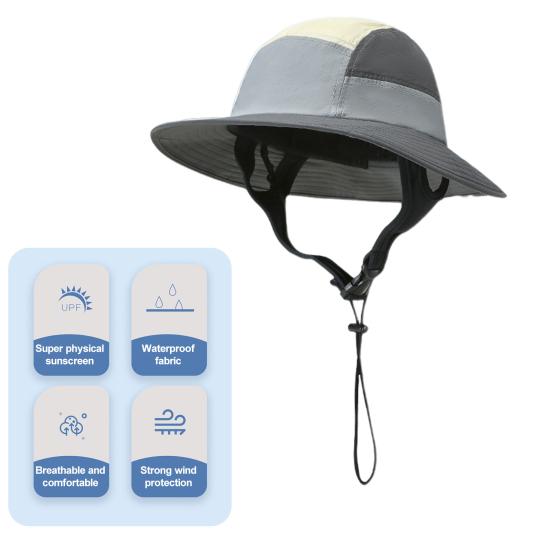 Защитная шляпа-ведро с защитой от солнца, мягкая дышащая, с широкими полями, устойчивая к ультрафиолетовому излучению, водонепроницаемая шляпа от солнца с регулируемым ремешком на подбородке
