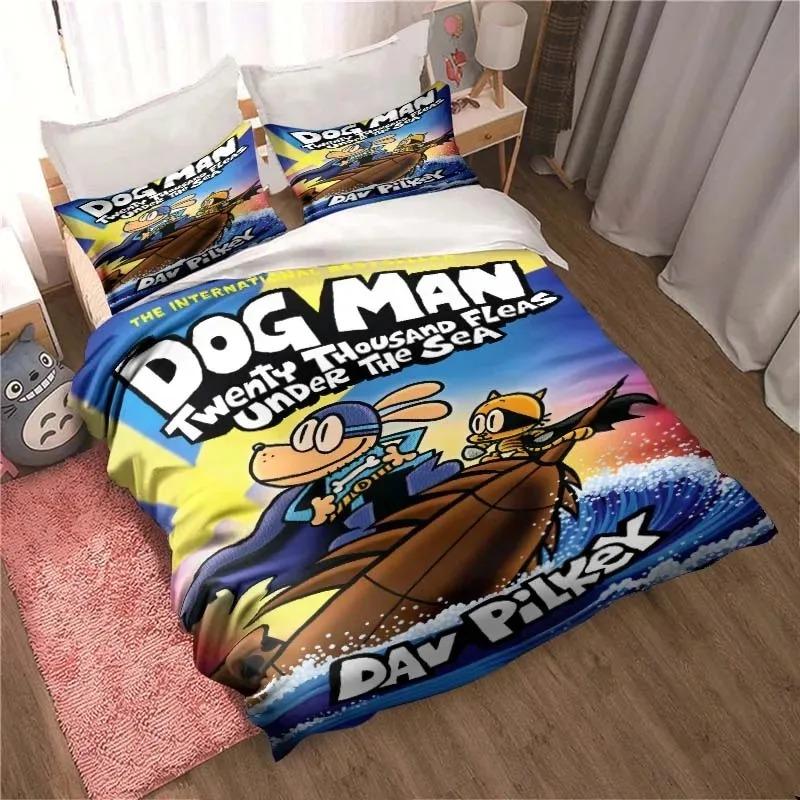 DOG MAN Милый Мультяшный Комплект Постельного Белья Пододеяльник Односпальный Двуспальный King Size Аниме Простыня для Спальни Мальчиков и Взрослых