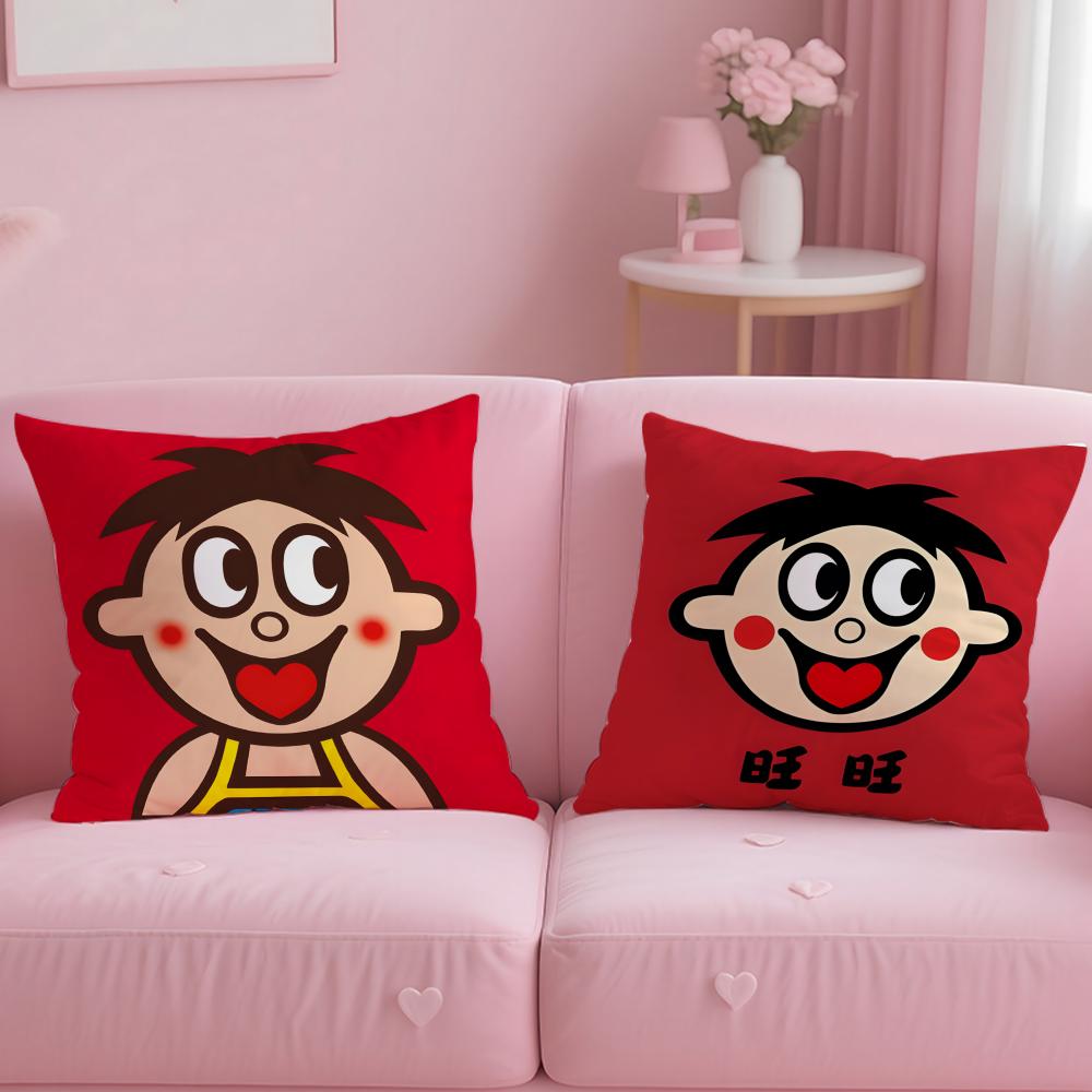 popular snack brand Wangzai Cushion Cover Soft EasyWash Pillow Case Versatile for Couch Bed Travel and Office