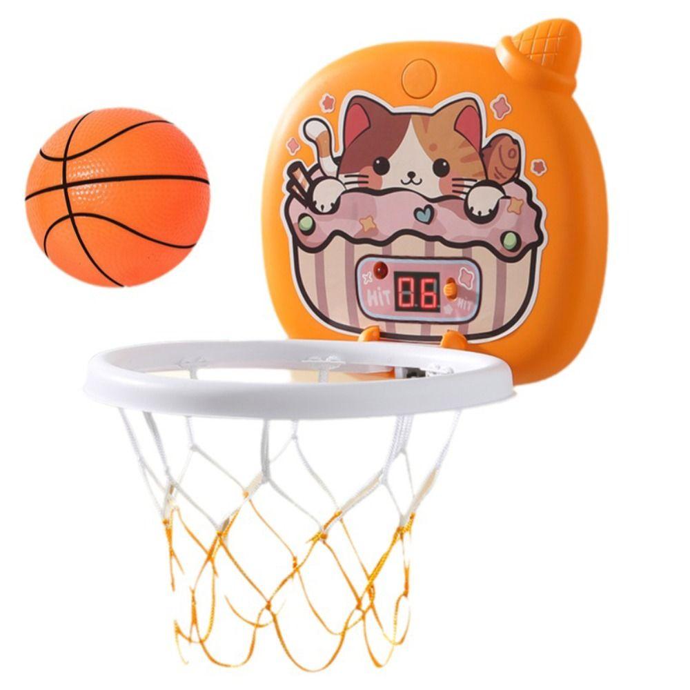 Wall Mount Kids Basketball Hoop Mini Basketball Training Toy Cartoon Basketball Board Home Use