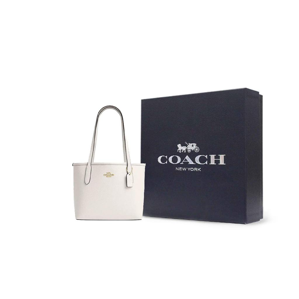 Coach Город 23 Металлическая пряжка с логотипом Сумка-тоут Женские сумки-тоут Меловой-Белый CT859-IMCHK