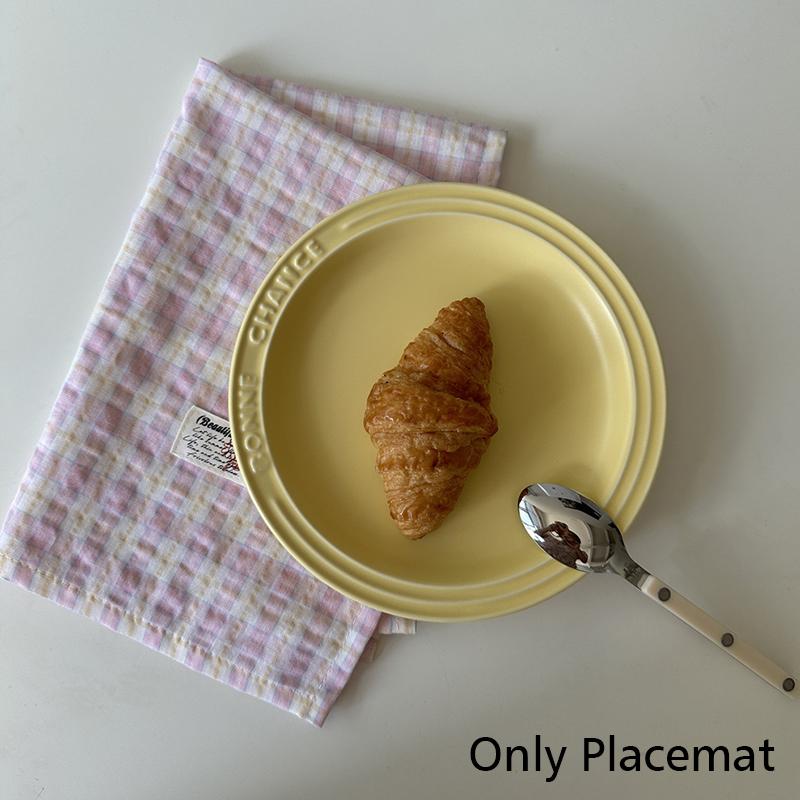 1PC Blogger Same Napkins Table Mat Checkered Tablemats Ins Plaid Tablecloth Home Decoration Accessories 35x50cm