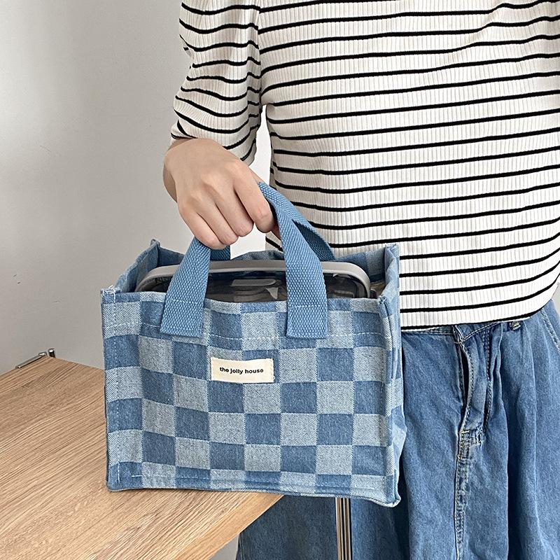 Да язык/маленький свежий литературный пикник цветочная сумка для ланча сумка для бенто ручная переноска универсальная ручная переноска маленькая квадратная сумка