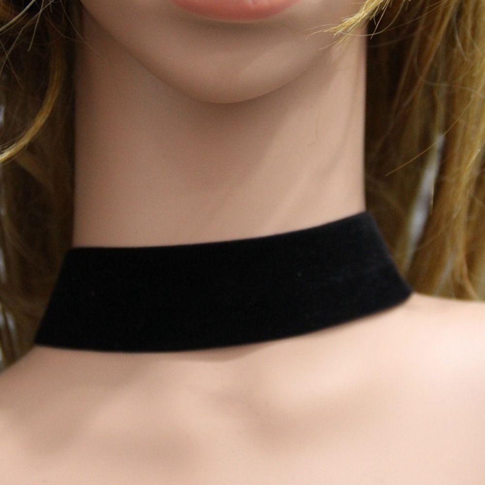 Zinc Zinc Alloy Chain Clavicle Chain Punk Necklace Velvet Collar Korean Style Jewelry Women Choker