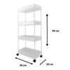 Slim Storage Cart 4 Tiers 87x40.5x22.5cm