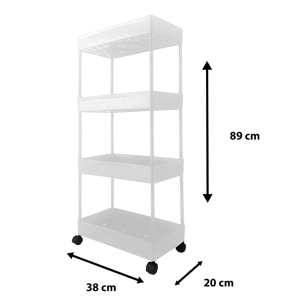 Slim Storage Cart 4 Tiers 87x40.5x22.5cm