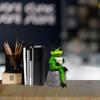 Cute Frog Drinking Coffee Frog Sitting On Stone Mascot Garden Decoration Frog Statue Frog  Figurine