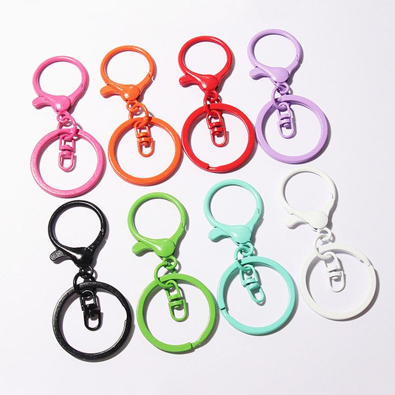 Color Lobster Clasp Big Spring Clasps Hooks With Open Rings Key Hook Keyrings For Jewelry Making Diy Keychain Accessories