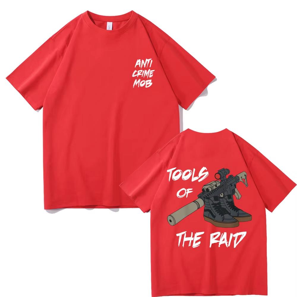 Forward Observations Group Anti Crime Mob Tools of The Raid Graphic T-shirt Male Classic T Shirts Oversized Unisex Streetwear Trendy Cotton