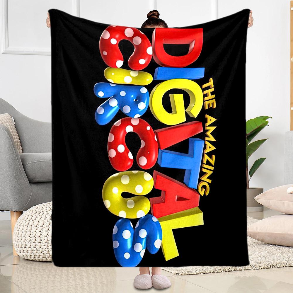 Digital Circus Blanket Durable Comfort Great for Seaside Couch Livingroom for All Seasons Modern Ideal Gift for Friends Family Couples Picnic