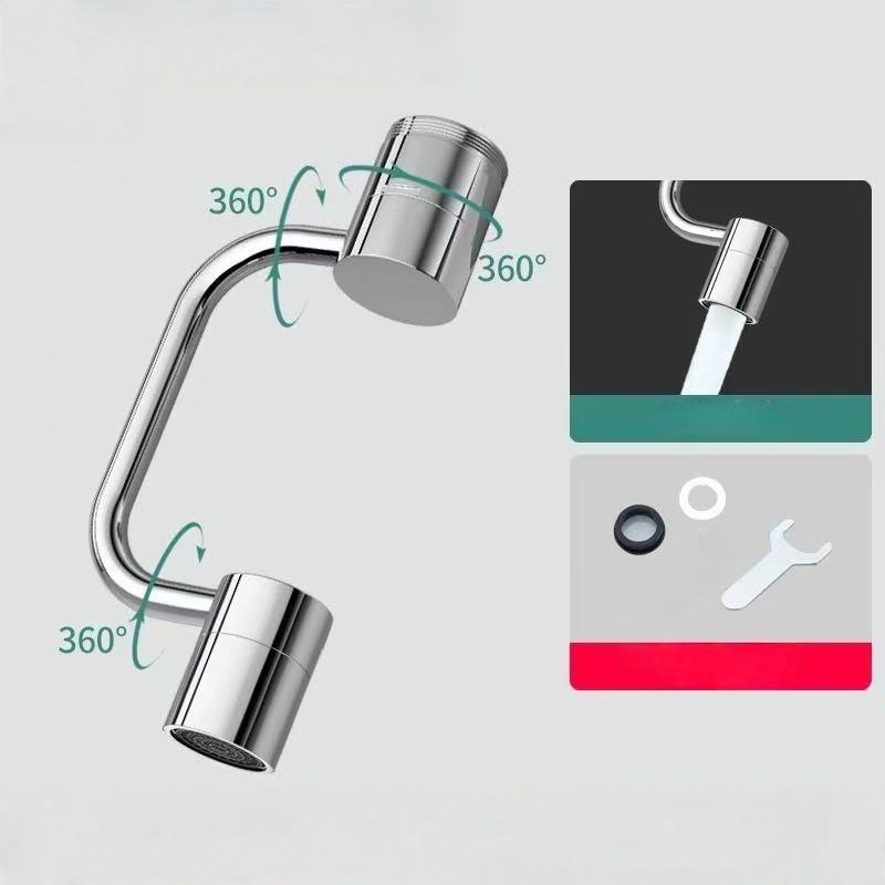 Универсальный поворотный удлинитель для смесителя с одинарной/двойной передачей, брызгозащищенный аэратор-удлинитель для кухонной раковины с регулируемой роботизированной рукой