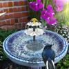 6W Solar Fountain Pump for Bird Bath with 12 LED Lights 9 Nozzles Built-in 1500mAh Battery Solar