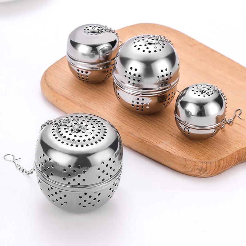 1PC Seasoning Ball Ball Shape Stainless Steel Tea Infuser SpiceBall With Rope Chain