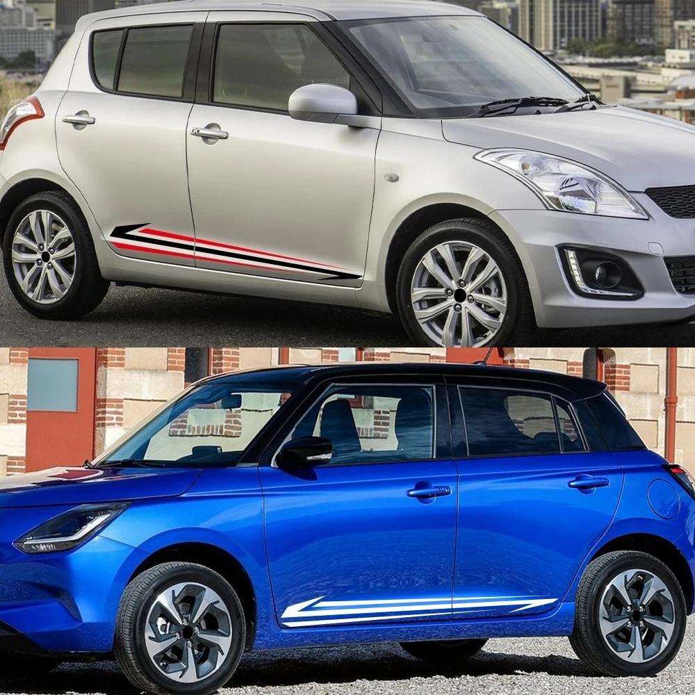 2 шт. Наклейки-полосы на боковые двери автомобиля Для Suzuki Swift Sport Стайлинг Виниловые наклейки Декоративные наклейки для тюнинга кузова автомобиля Аксессуары