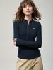 Women's Brushed Button Henley Long Sleeve T-Shirt - Autumn 2025 Print Slim Base Layer Top