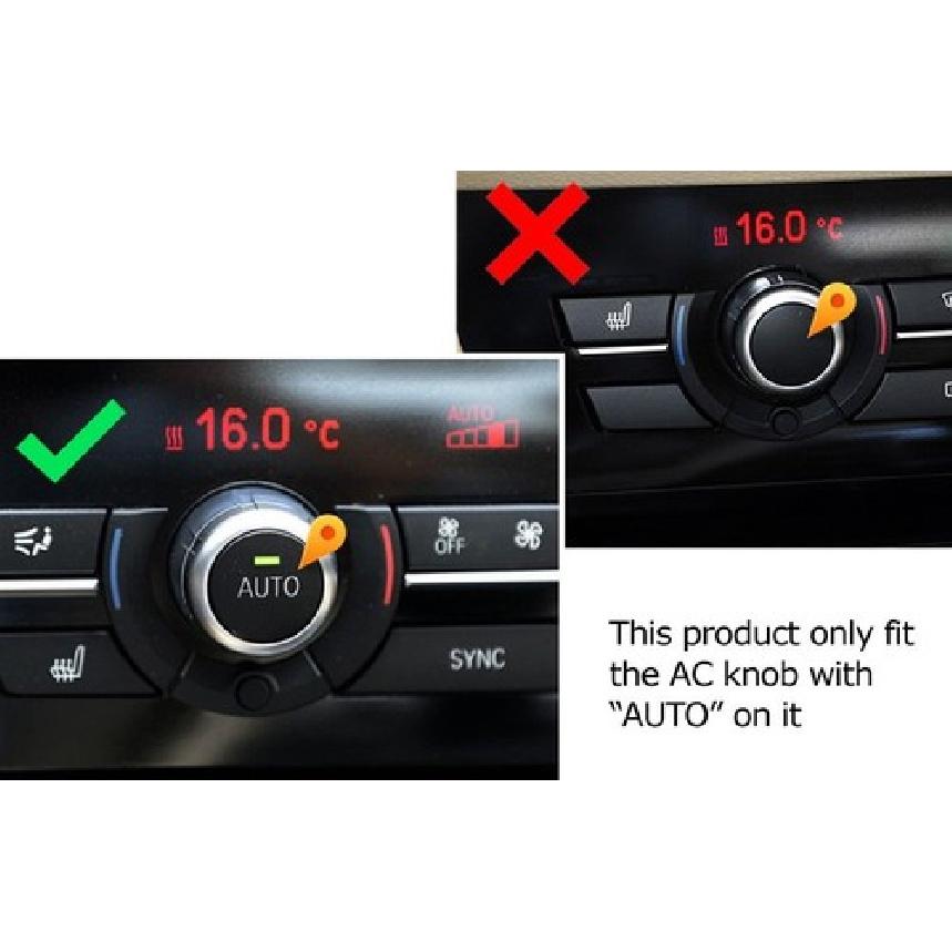 3pcs Blue AC Climate Control Radio Volume Knob Ring Covers For BMW 5 6 7 Series