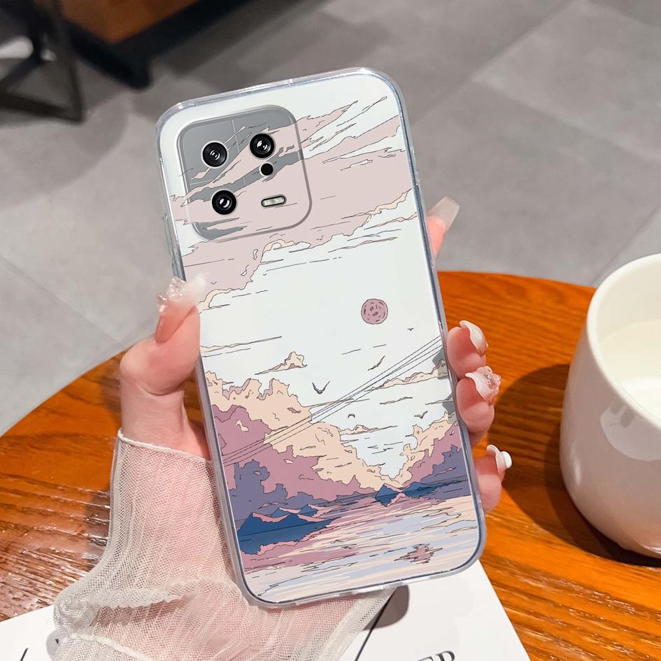 Для Xiaomi 13 14 12 12S 12T 12X Ultra Lite Poco M7 X7 Pro чехол для телефона милый мультяшный рисунок животного прозрачный силиконовый защитный чехол для Xiaomi Capa