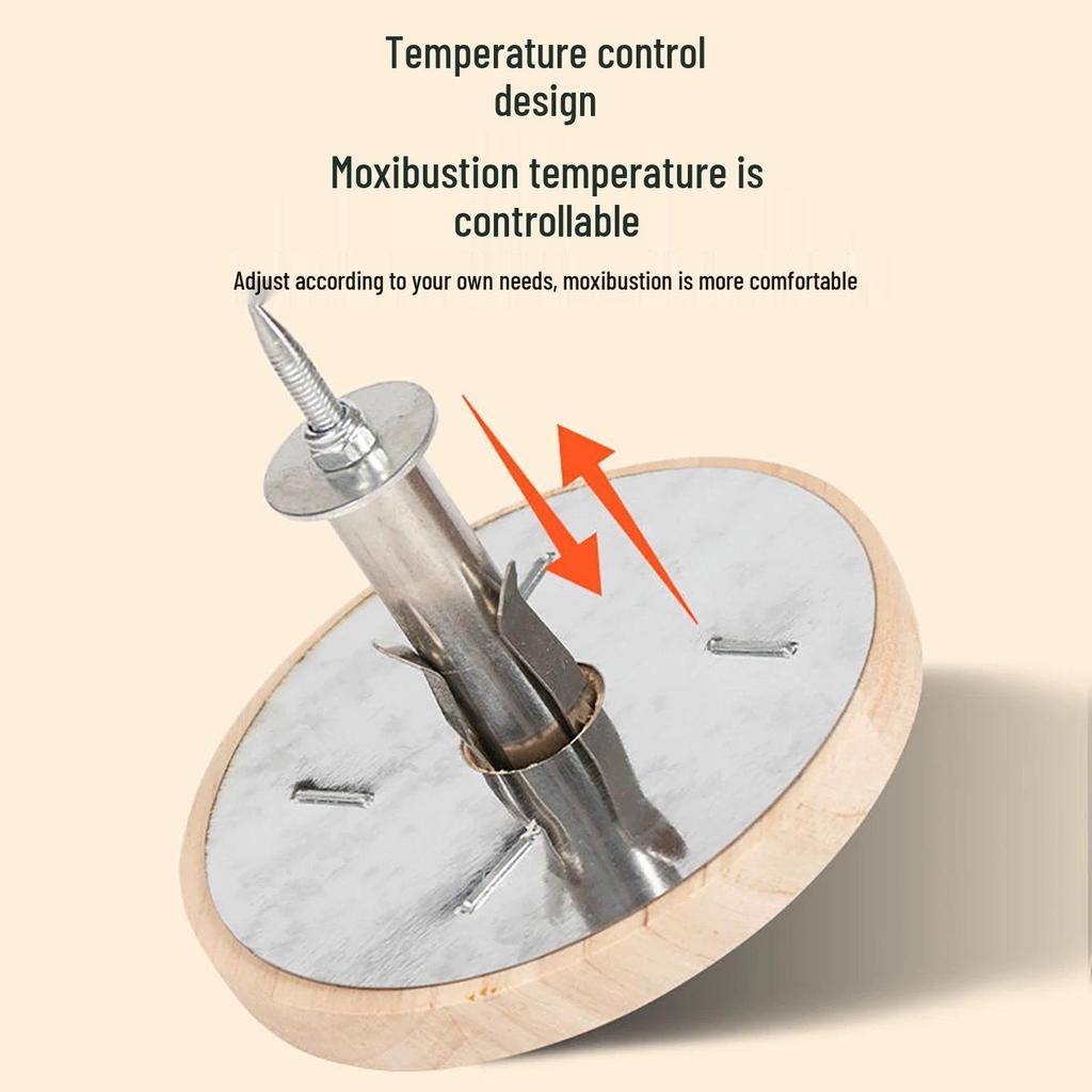 Бездымная коробка для моксы из массива дерева с контролем температуры для живота, талии и шеи - Портативный мокса-стик и оборудование для фильтрации дыма.
