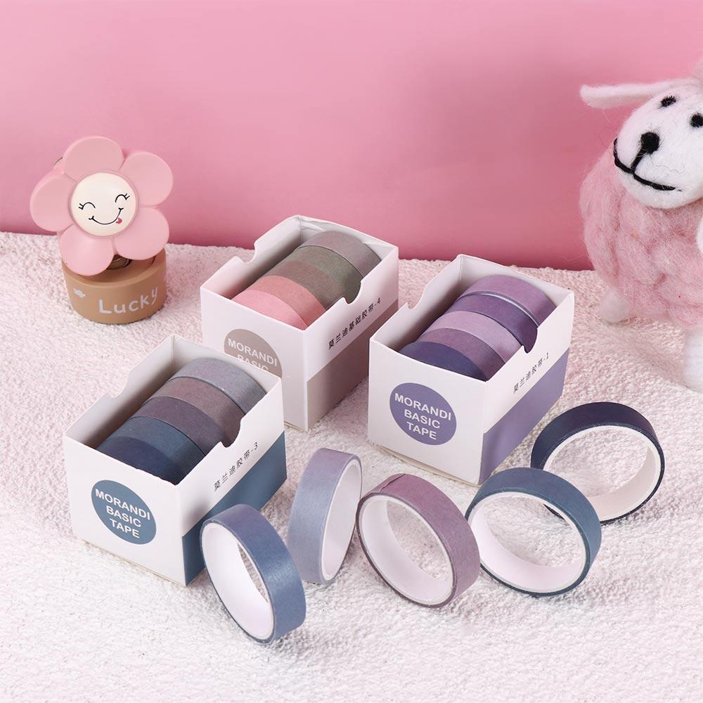 Solid Color Students Stationery Decorative Tape Tape Set Scrapbooking Adhesive Tape Masking Tape