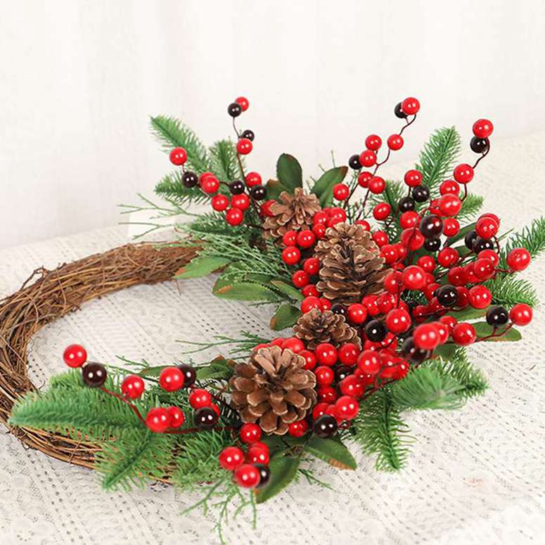 Home Front Door Decoration Wreath Christmas Creative Pine Cone Wreath Wall Hanging Wreath