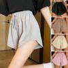 Летние женские шорты с завязками на талии и высокой резинкой, свободные, с карманами, тонкие, повседневные, спортивные, для дома, шорты