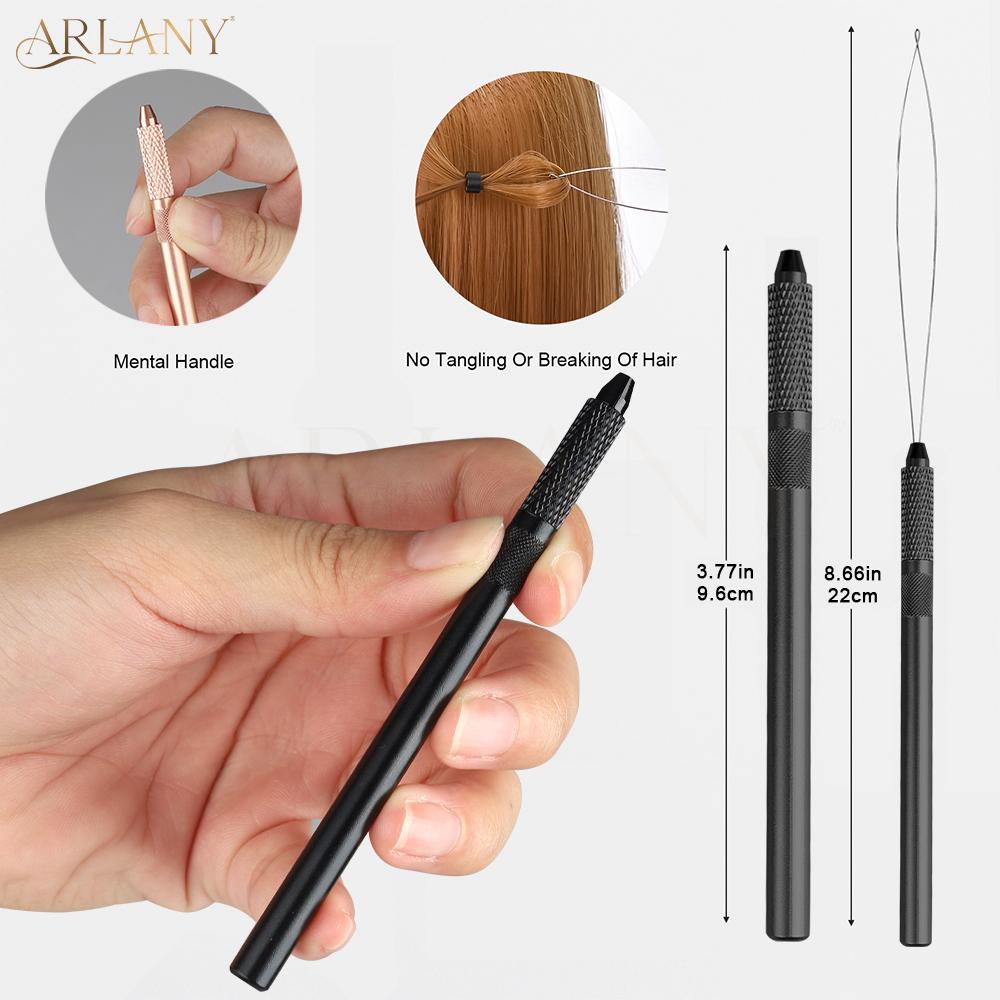 ARLANY Tape In Extension Pliers Tool Kit Microlink Pliers with Metal Hair Clips Thread Cutting Scissors Hair Threader Loop Tool