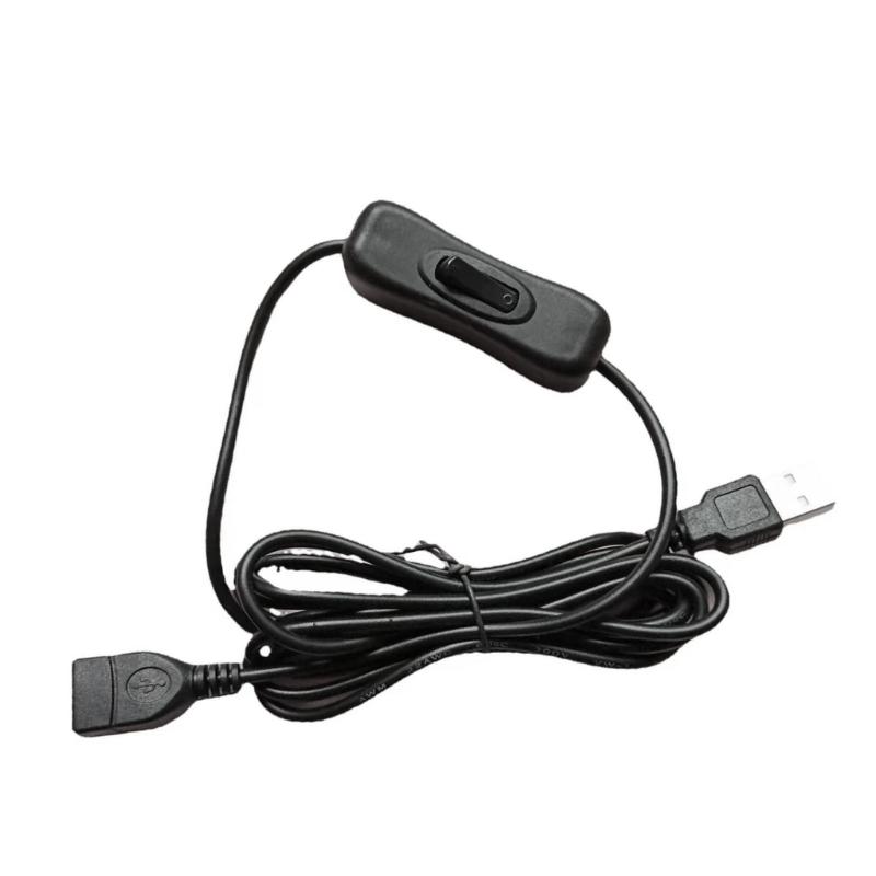 USB-удлинитель с переключателем, 2 м, USB-кабель от штекера к разъему для передачи данных и питания, подходит для USB-гарнитур