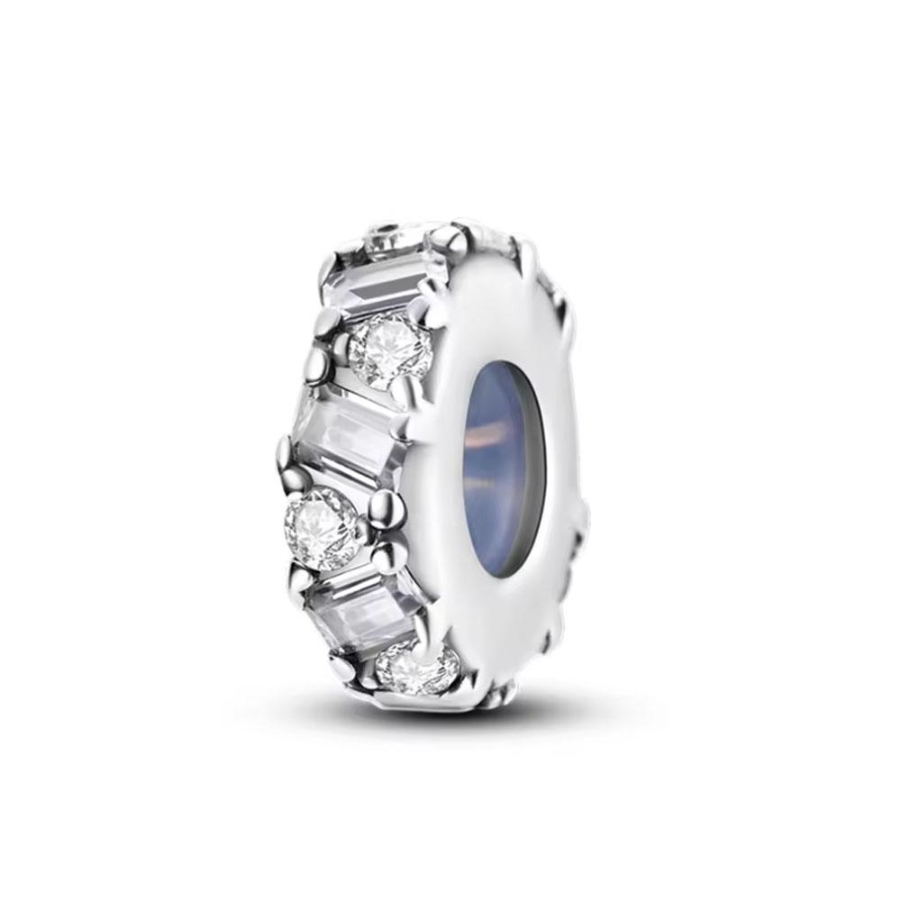 Шарм-клипса Застежка Лапка Луны Медь Квадратный Камень Разделительная Бусина Подходит для Оригинального Браслета Сделай Сам Для Женщины Девушки Ювелирные Изделия