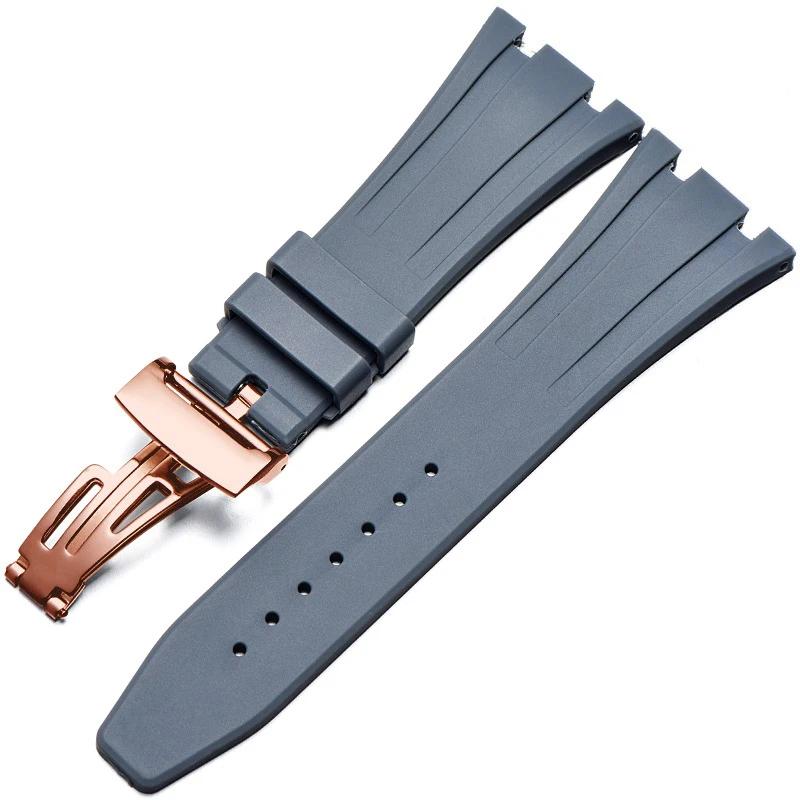 Silicone Watch Band for AP Aibi 15400 Royal Oak Series Waterproof Rubber Watch Straps Men Bracelet Accessories 26mm 27mm 28mm