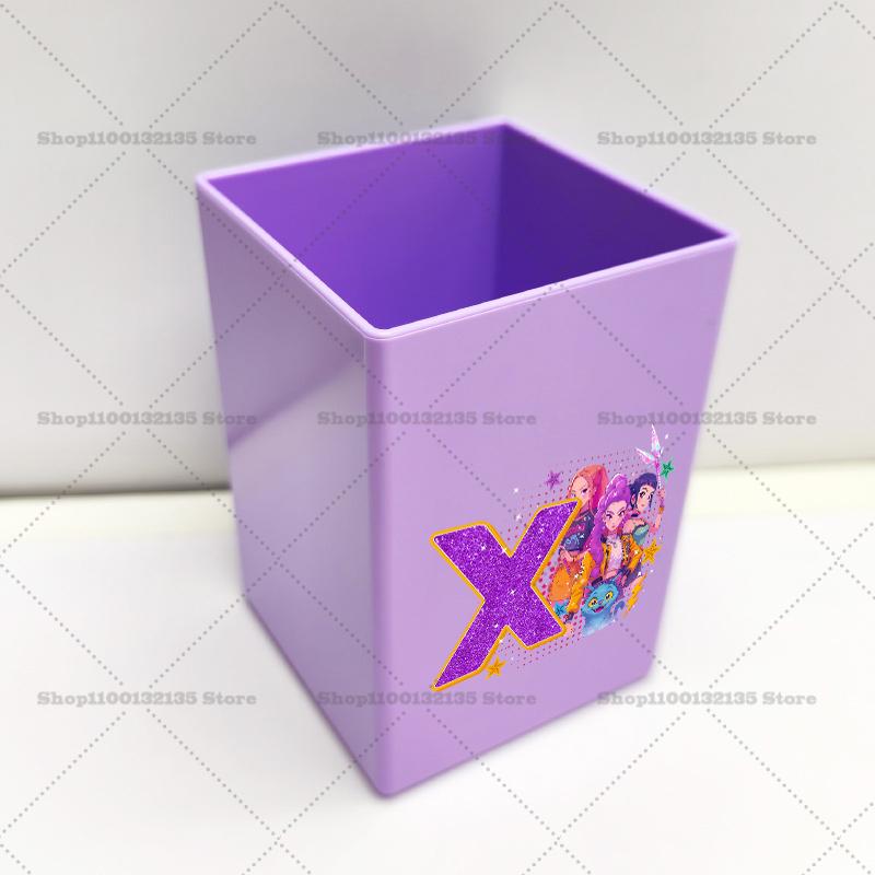 Kpop Demon Hunters Pen Holder Cartoon Anime Pattern Print Office Desk Accessories Boy Girl Stationery Pencil Organize Home Gift