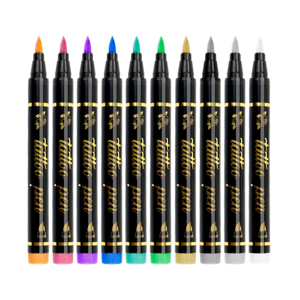 Soft Head Tattoo Doodle Pen Metallic DIY Tattoo Pen Temporary Tattoo Pen Body Skin Painting
