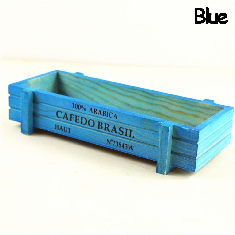 Garden Decor Decorative Pots Wood Flowerpot Rectangle Vase Vintage Crates Succulent Boxes