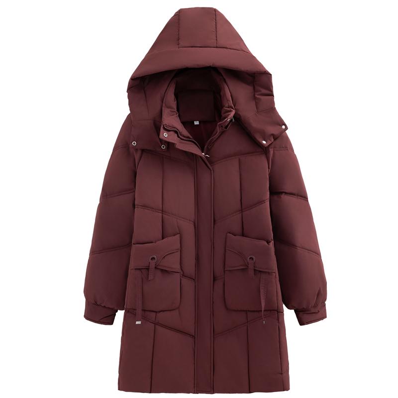 Женское длинное пальто зимняя верхняя одежда больших размеров элегантная женская куртка с капюшоном повседневная свободная толстая теплая парка