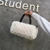 Korean Version Fur Shoulder Bag for Women Monochromatic Oblique Cross-body Bag Small Square Shoulder Bag
